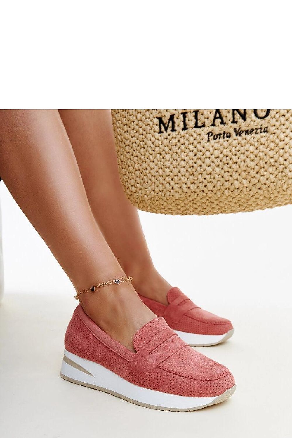 Elegant Solea Pink Muna Loafers showcasing a stylish slip-on design crafted from eco leather, perfect for summer wear.