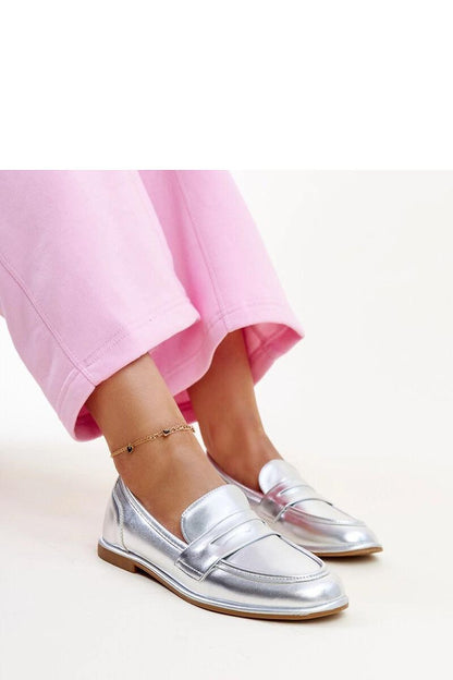 Solea luxury silver classic moccasins Nasia, featuring an elegant almond toe design made from eco leather, perfect for spring and summer style.