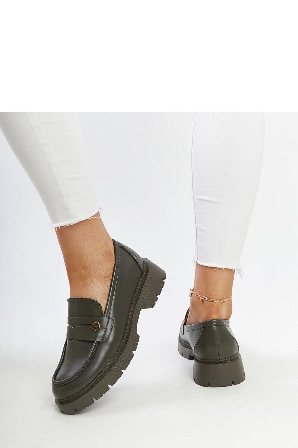 Elegant Solea dark green moccasins made from eco-friendly Eko leather, showcasing a versatile slip-on style perfect for any occasion.