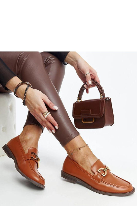 Solea Brown Lea Moccasins with elegant buckle detail, crafted from eco-friendly leather for a luxurious look and feel.