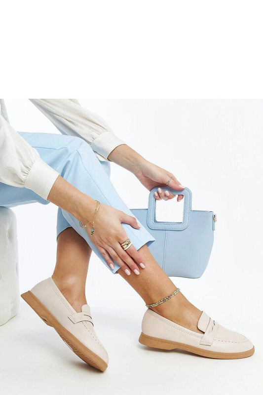 Solea Nawrah moccasins in light beige, crafted from eco leather, featuring a sophisticated slip-on design perfect for upscale casual wear.