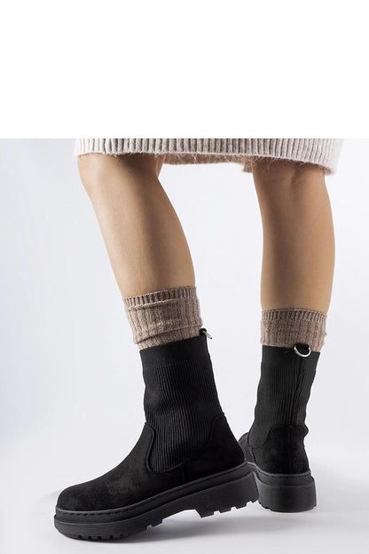 Solea Hawkins elegant black sock-like chunky boots with high ankle design, perfect for stylish outfits in sizes EU 36 to 41.