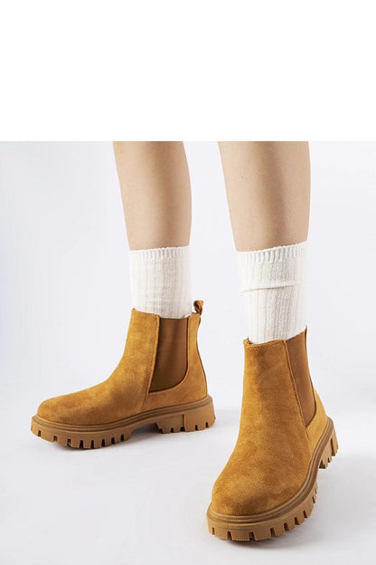 Solea caramel slip-on boots for women with eco leather and durable rubber sole, showcasing stylish round toe design for ultimate comfort and elegance.