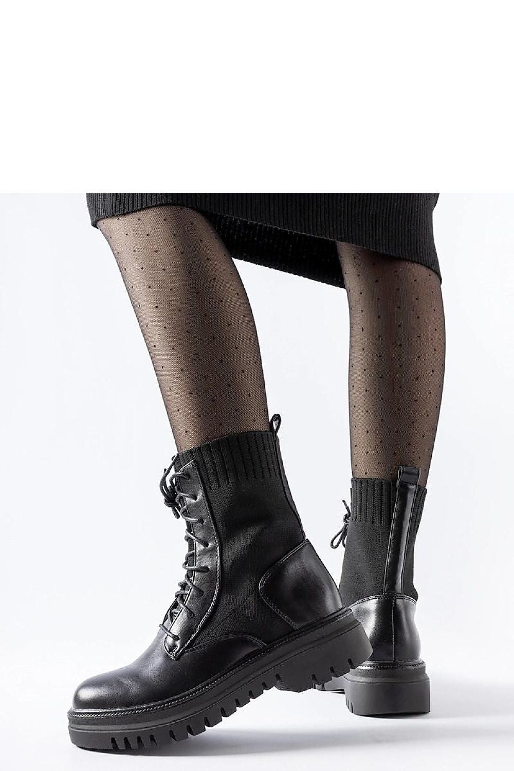 Solea Black Chunky Ankle Boots, ideal autumn/spring footwear featuring a unique ankle height and slip-on closure for easy wear.