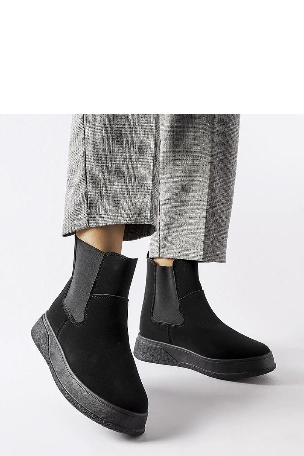 Close-up view of Solea Dark Beige Platform Boots, highlighting the eco leather texture and refined stitching for a luxury footwear experience.