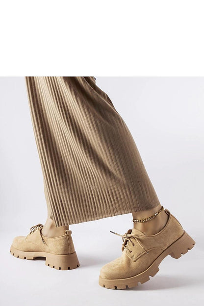 Chic Solea eco leather beige half shoes for women, designed with ventilation and lace-up closure for a refined summer look.