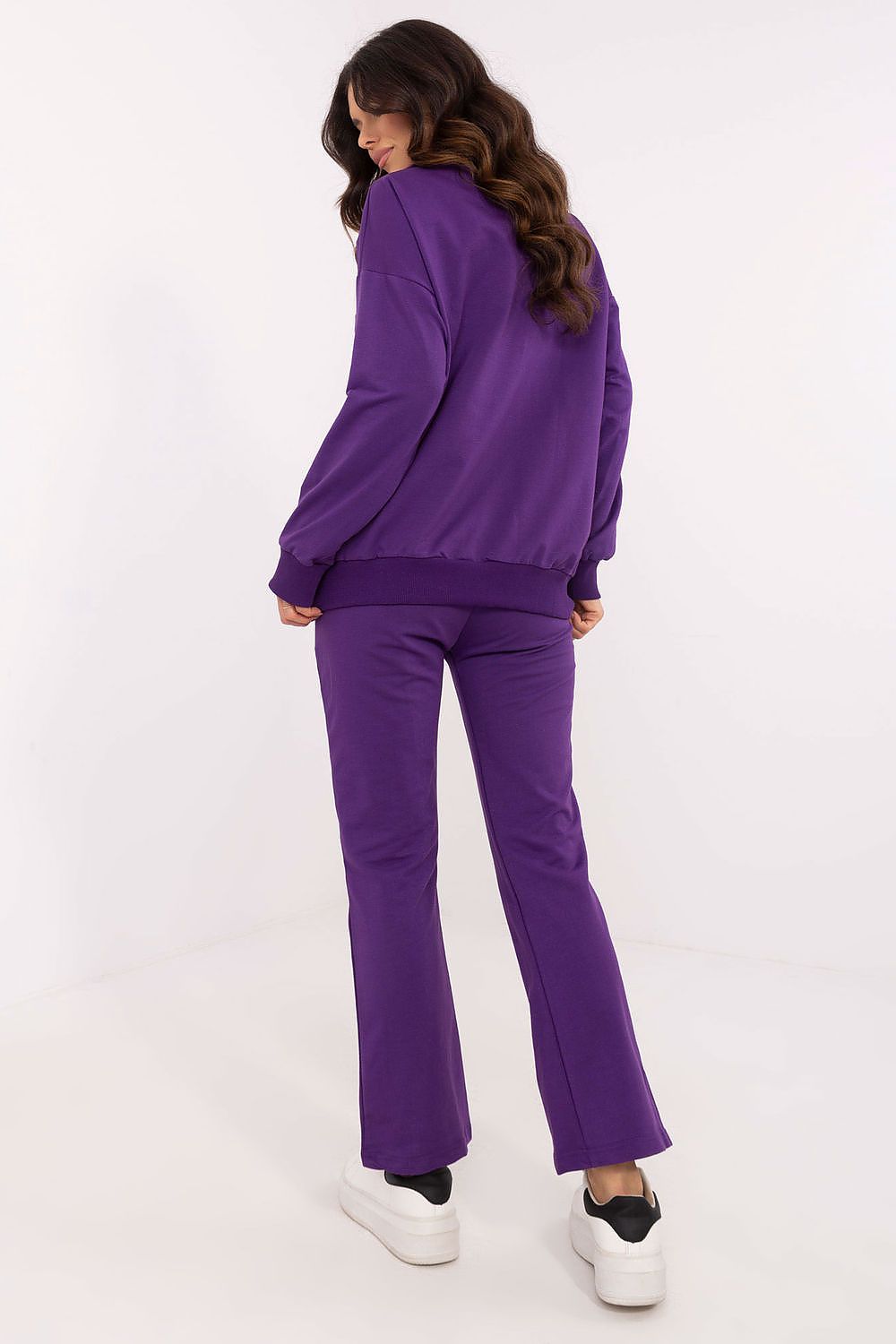 Luxury Women's 2-Piece Set featuring a long-sleeve blouse and high-waist straight-leg pants by Factory Price in a stylish minimalist design.