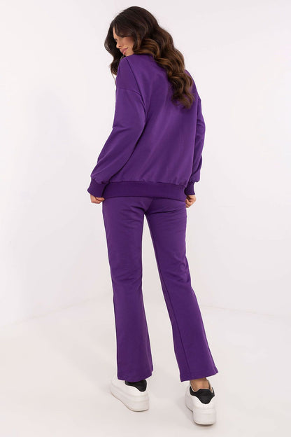 Luxury Women's 2-Piece Set featuring a long-sleeve blouse and high-waist straight-leg pants by Factory Price in a stylish minimalist design.