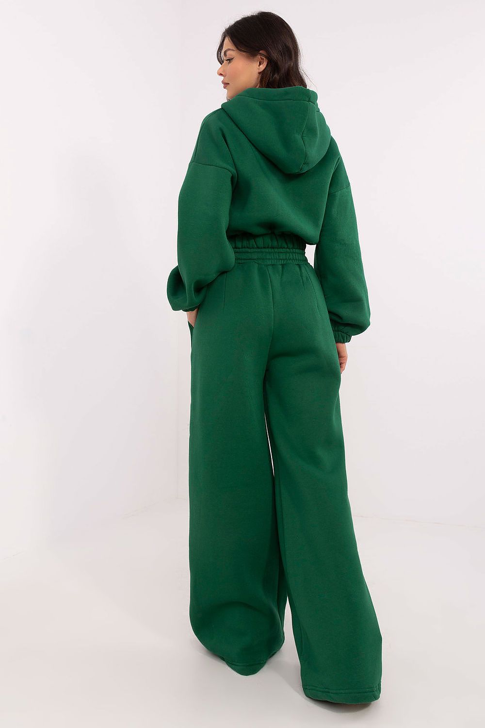 Elegant women's tracksuit by Factory Price, including a cozy long-sleeved hoodie and chic wide-leg pants, perfect for casual outings or lounging.