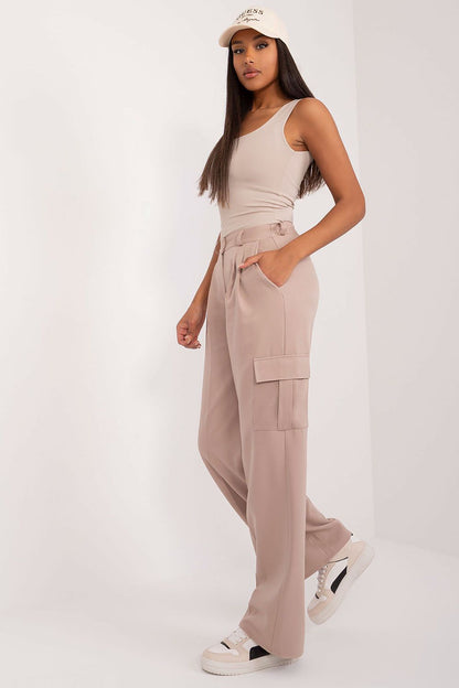 Stylish ensemble featuring Lakerta Women's High-Waist Cargo Pants paired with a trendy top, exemplifying luxury and comfort in casual women's fashion.