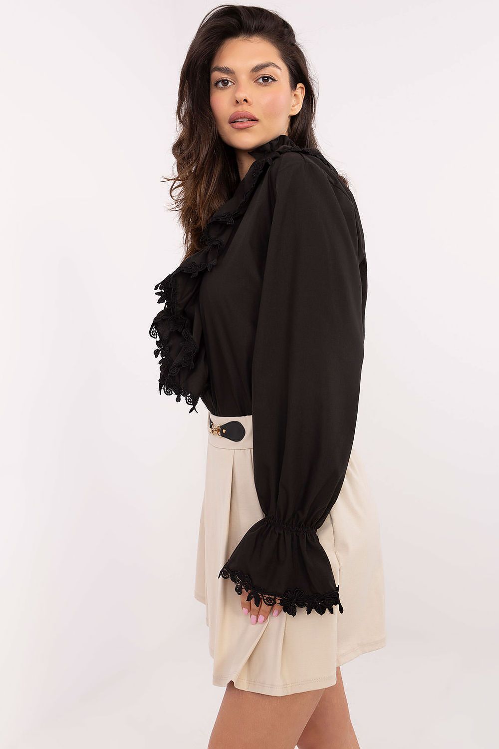 Flat lay of the Lakerta long sleeve shirt in cotton, showcasing its refined design details and luxurious fabric quality.