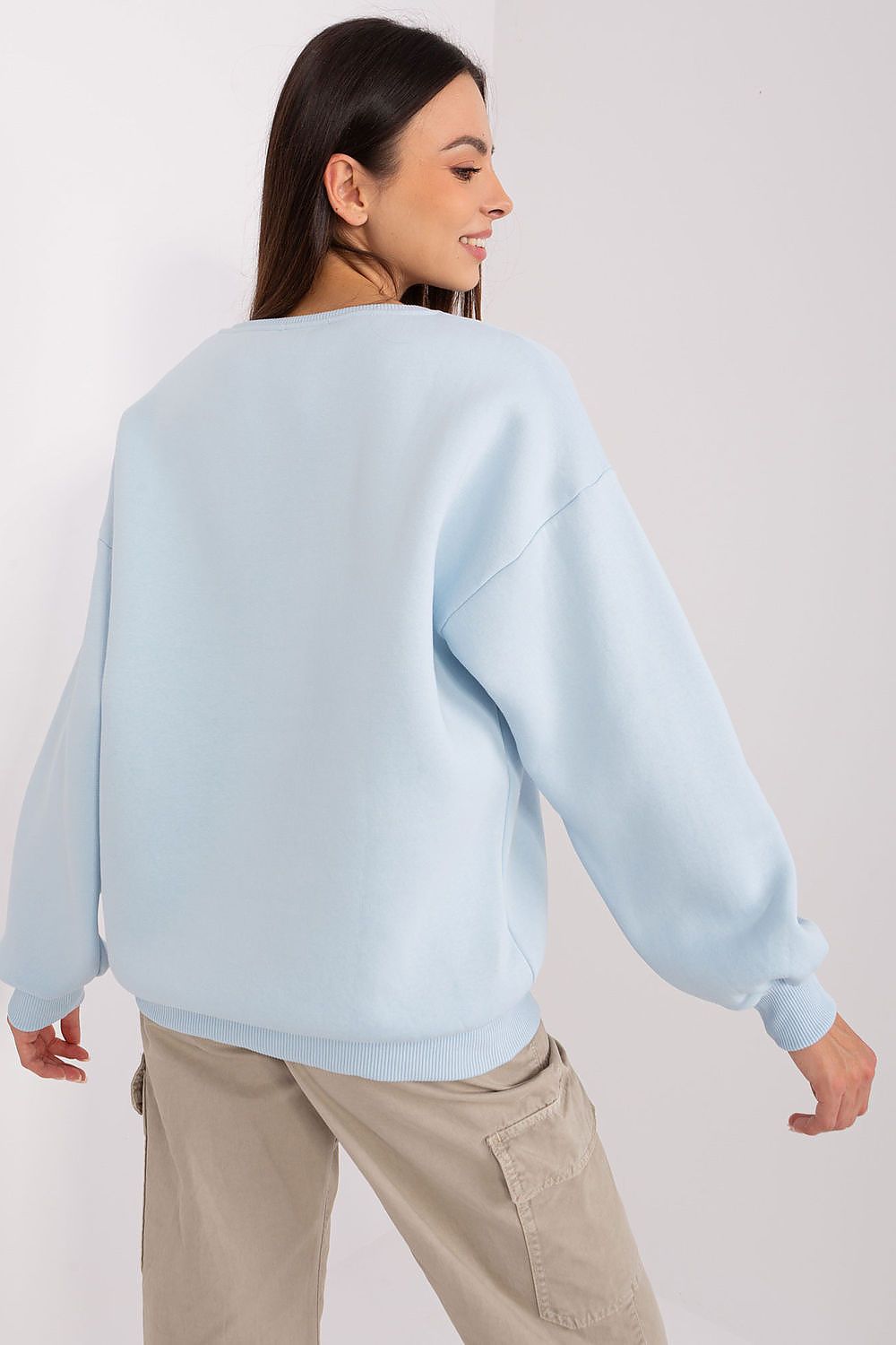 Soft and durable sweatshirt for women, designed by Factory Price, made from a luxurious cotton-polyester blend with eye-catching front inscription.