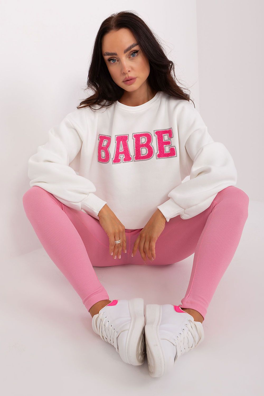 Chic Women's Casual Sweatshirt by Factory Price, designed with a round neckline and long sleeves, perfect for everyday luxury wear.