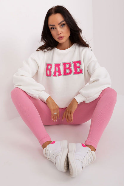 Chic Women's Casual Sweatshirt by Factory Price, designed with a round neckline and long sleeves, perfect for everyday luxury wear.