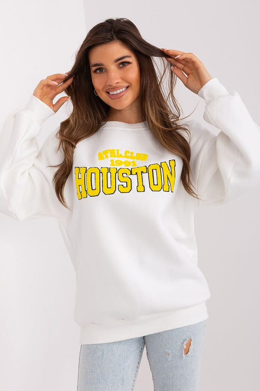 Stylish luxury Women's Pullover Sweatshirt by Factory Price, featuring a logo design, ideal for casual and sporty wear, made from soft cotton-polyester blend.