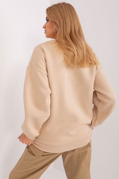 Back view of Factory Price Luxury Women's Pullover Sweatshirt, illustrating versatility and modern charm, ideal for cooler days while maintaining style and comfort.