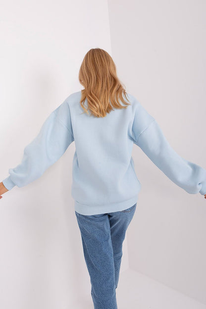 Elegant Cotton-Polyester Blend Women's Sweatshirt by Factory Price, showcasing a chic design and round neckline for a modern look in EU Size 0.