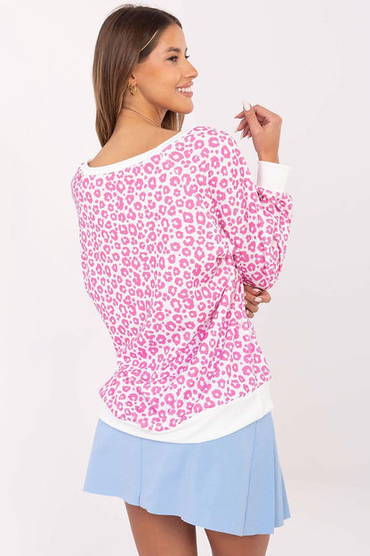 Italy Moda Women's Casual Animal Print Blouse showcasing elegant design with lightweight fabric and stylish long sleeves, perfect for a chic everyday look.