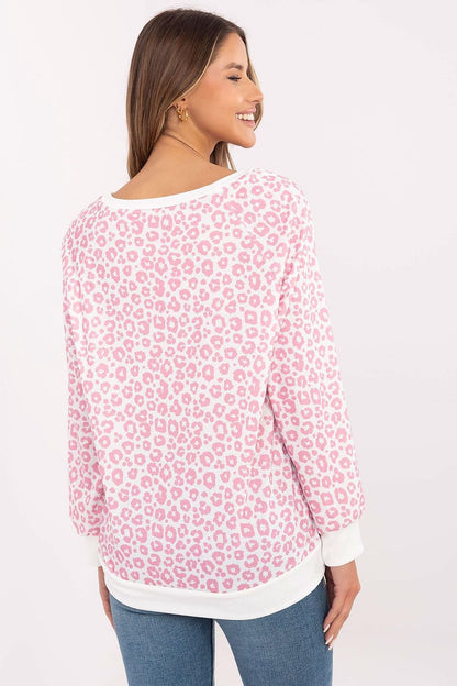 Details of the Italy Moda Women's Casual Animal Print Blouse featuring luxurious lightweight material, designed for comfort and style in everyday outings.