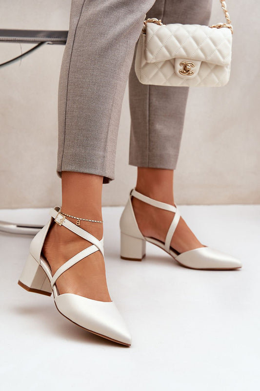 Step In Style Women's Block Heel Pumps in eco leather, showcasing a pointed toe design, ideal for elegant and comfortable everyday wear.