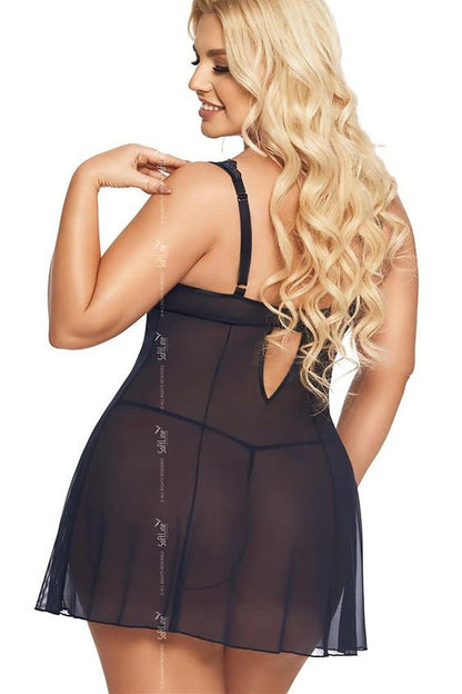 Charming layout of the SoftLine Collection sexy nightgown and thong, perfect for creating a romantic atmosphere with its elegant design.