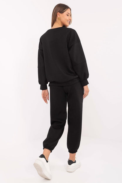 Italy Moda women's casual tracksuit set, featuring a standard-length sweatshirt with long sleeves and round neckline for effortless elegance.