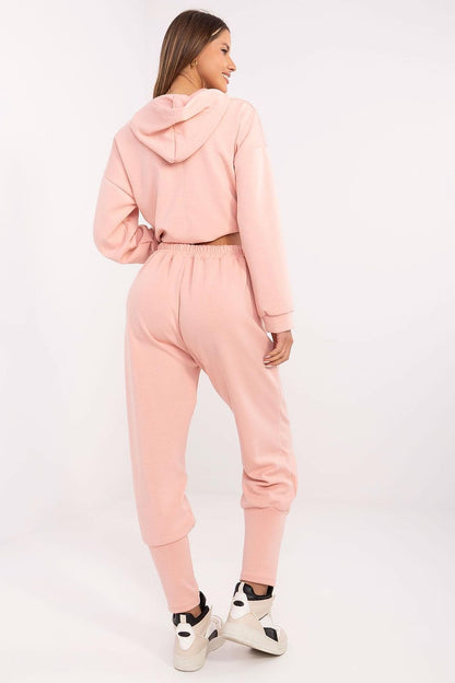 Close-up of Italy Moda Women's High Waist Tracksuit Trousers showcasing the premium fabric blend, tailored fit, and stylish wide cuffs, ideal for versatile everyday wear or training.