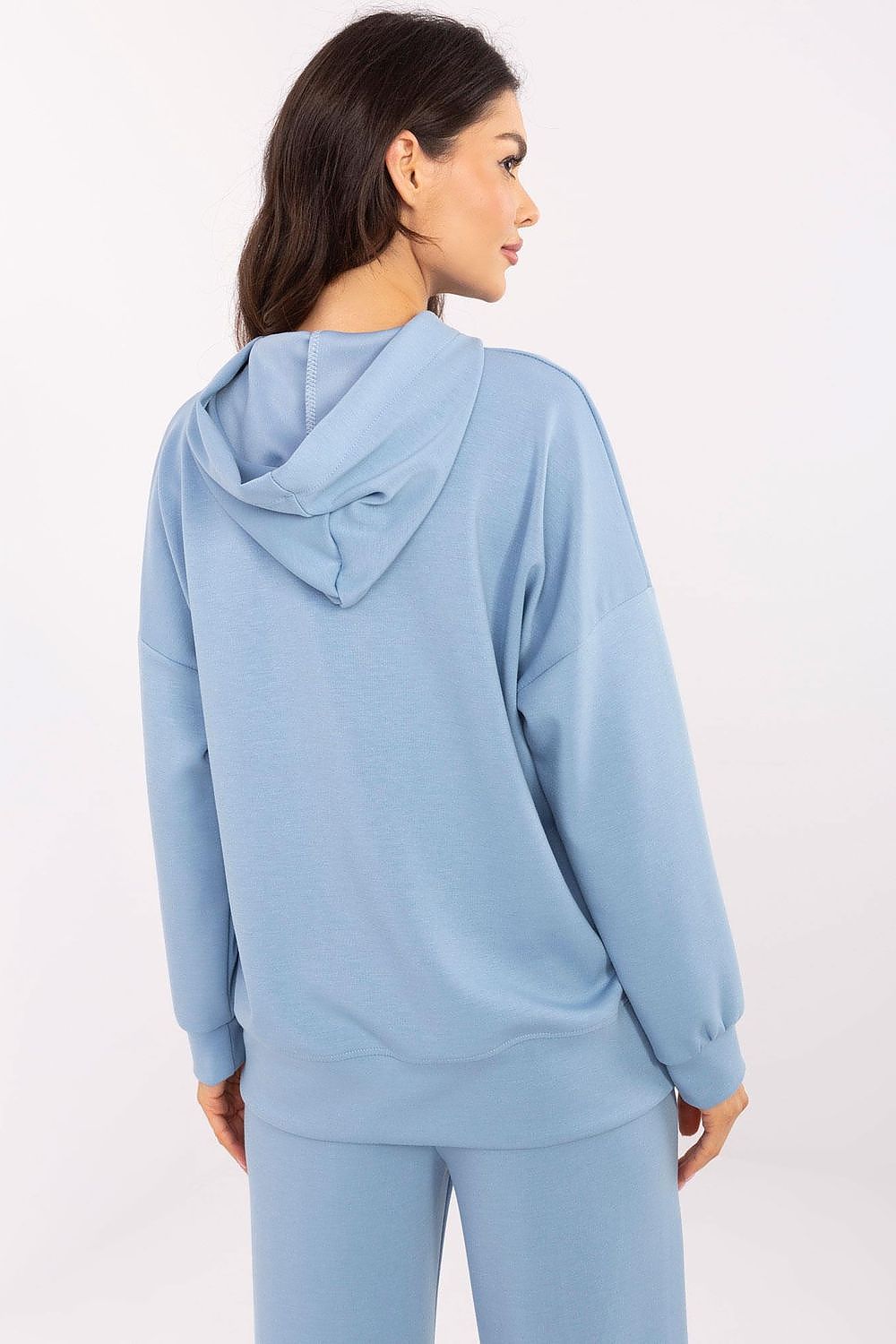 Italy Moda Women's Hooded Sweatshirt EU 0, featuring unique patches and crafted from a soft blend of polyester, elastane, and viscose, suitable for casual and sporty looks.