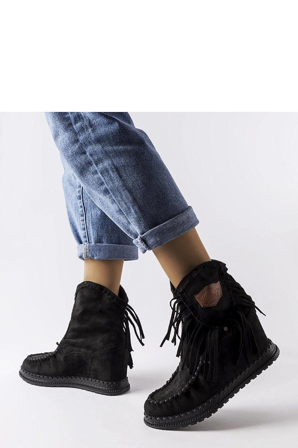 Solea Black Eco-Leather Wedge Boots showcasing high-quality craftsmanship ideal for Autumn and Winter fashion.