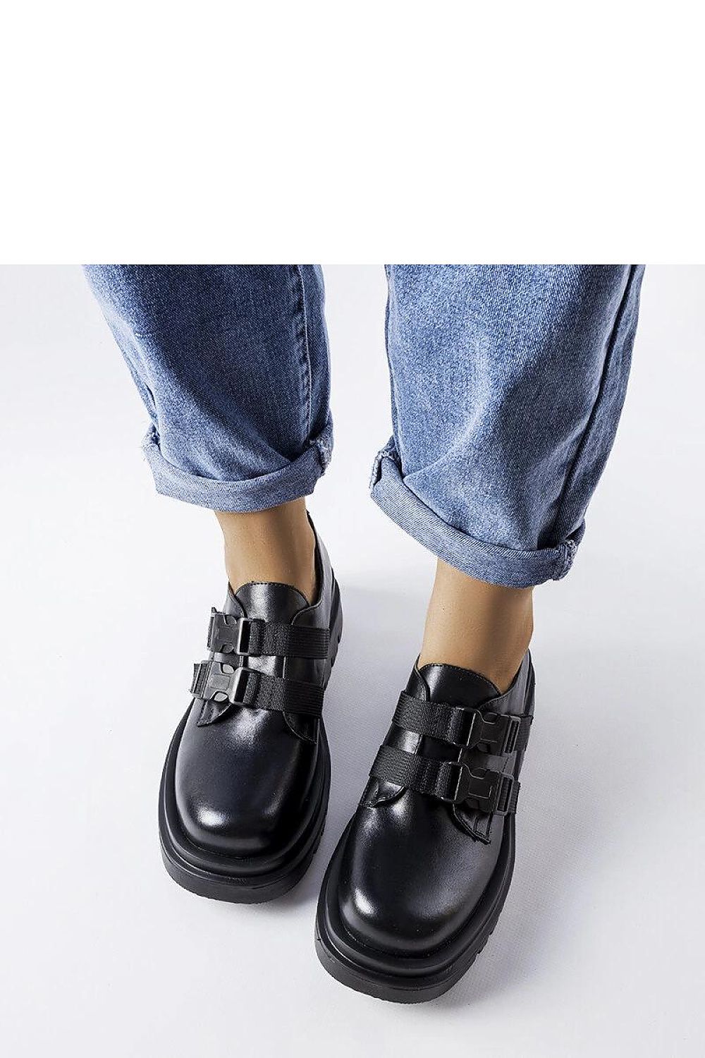 Close-up of Solea Black Vegan Leather Platform Shoes Prospero showcasing the elegant design and quality craftsmanship, ideal for summer fashion.