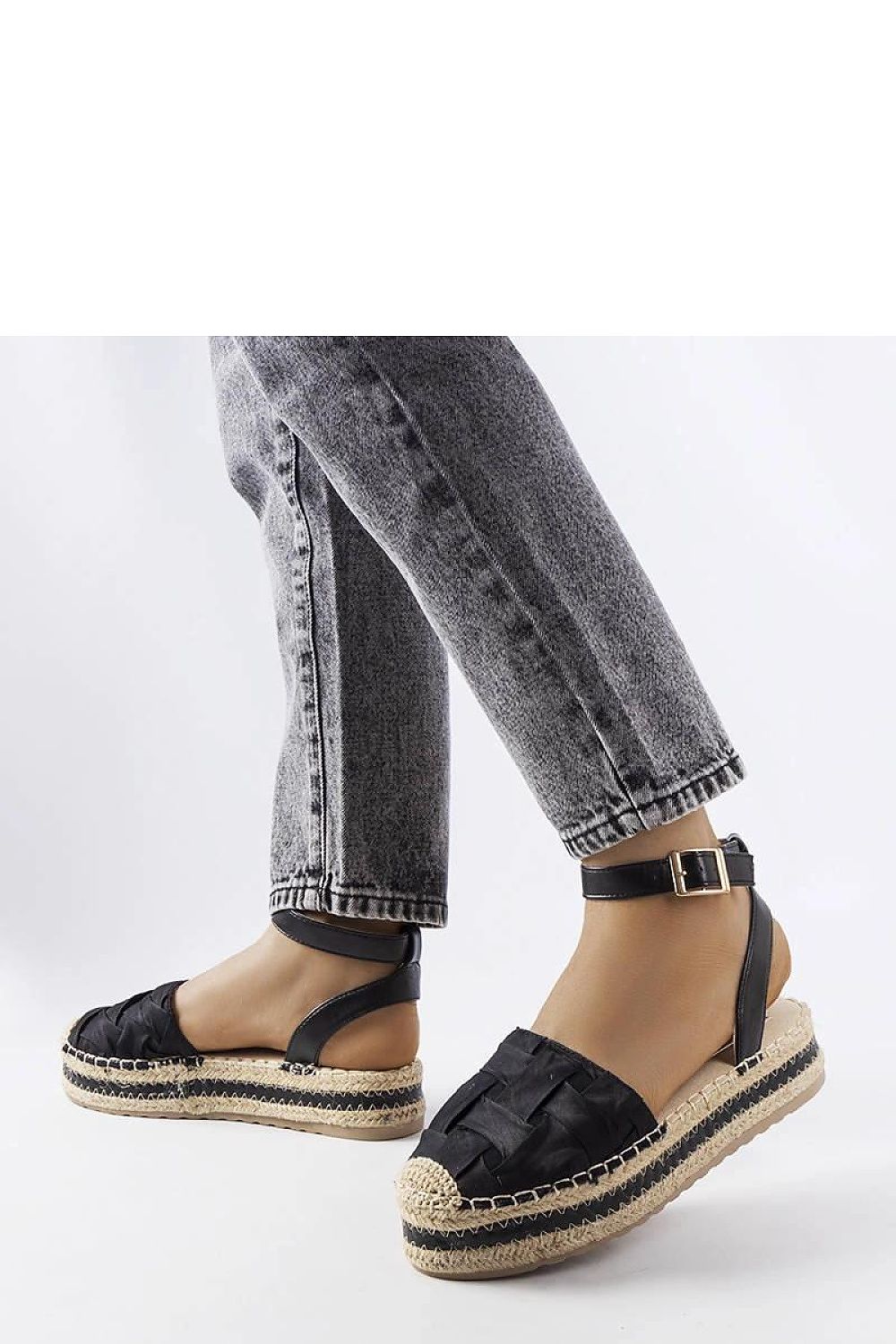 Elegant Solea Black Platform Espadrilles for women made from eco leather, featuring a round toe design and comfortable 4 cm heel, perfect for stylish summer outings.