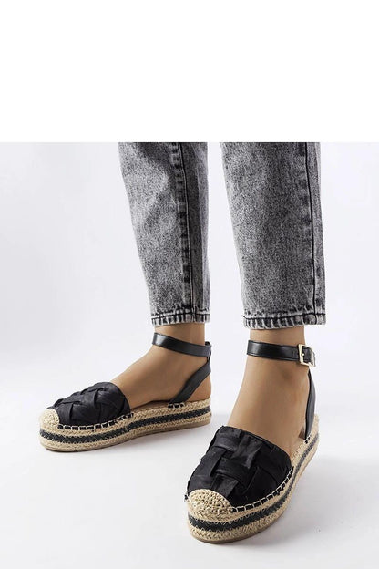 Solea Black Platform Espadrilles for Women in elegant eco leather, showcasing stylish comfort with a chic round toe design, perfect for summer outings.