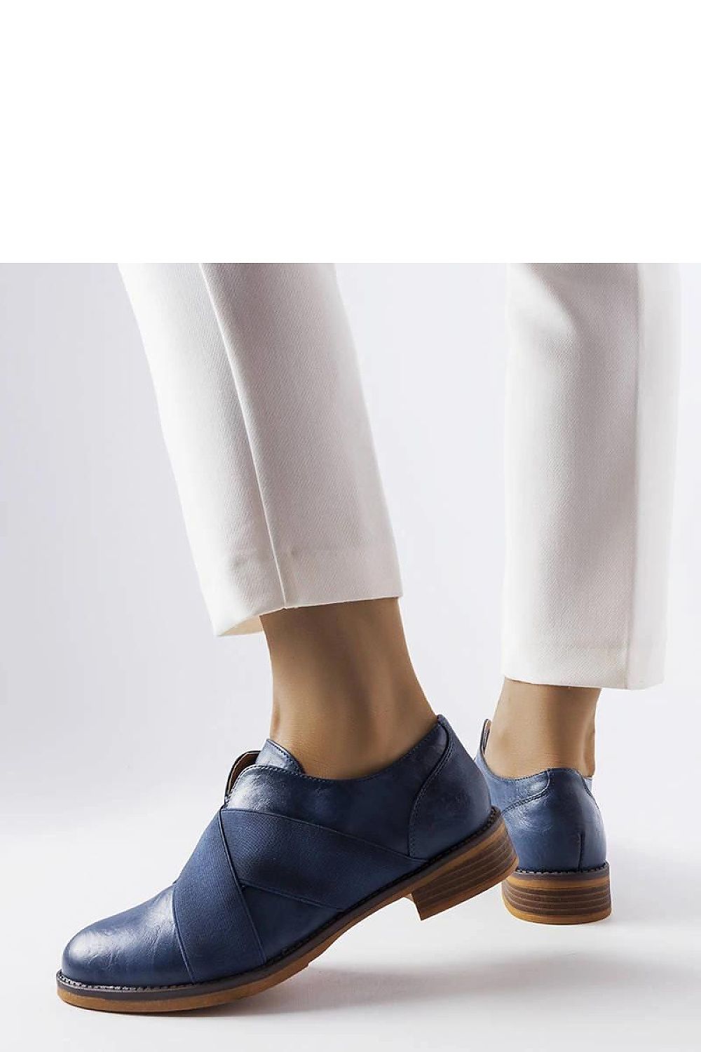 Close-up of Solea Winnipeg navy loafers highlighting the high-quality eco leather texture and chic slip-on feature for a sophisticated summer appearance.