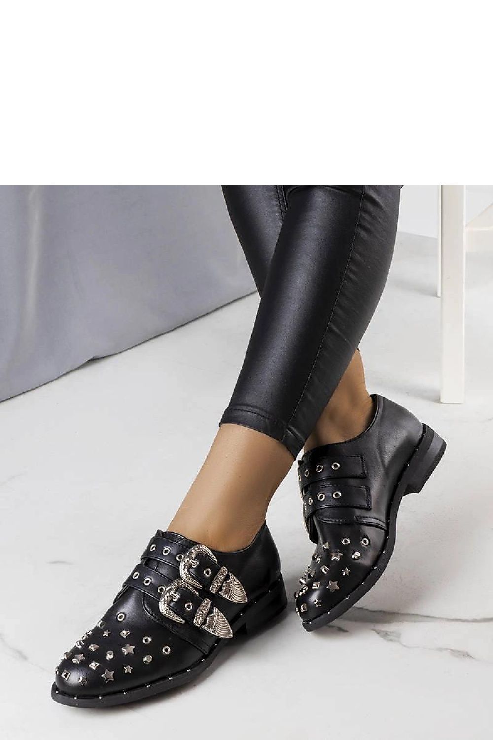 Solea Black Boisi Half Shoes for Women, sophisticated eco leather footwear showcasing elegant design and rich embellishments, perfect for casual and evening styles.