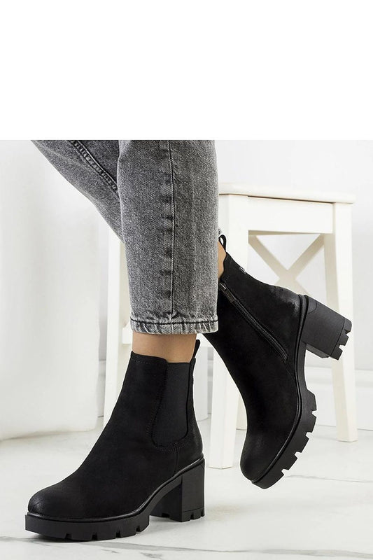 Solea Black Suede Ankle Boots with 7.5cm Heel, showcasing eco-friendly materials and elegant design, perfect for autumn-winter style.