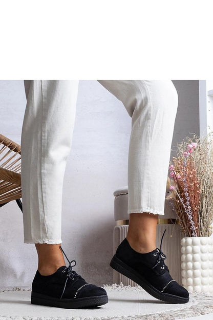 Solea Black Women's Vista Shoes made from elegant eco leather, featuring decorative beads and brocade accents, perfect for a luxurious fashionable look.