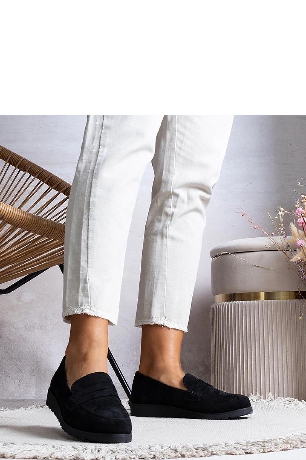 Solea elegant black Haydon loafers for women, showcasing a stylish design with a suede-like finish, perfect for summer outings.