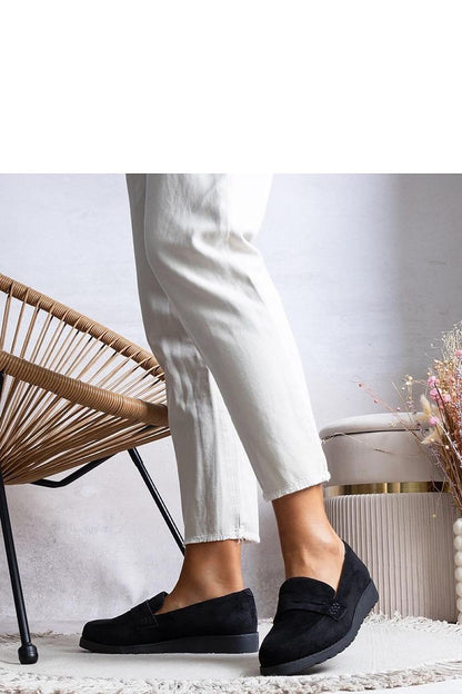 Close-up view of Solea black Haydon loafers, featuring high-quality synthetic leather and comfortable slip-on design, ideal for sophisticated casual wear.