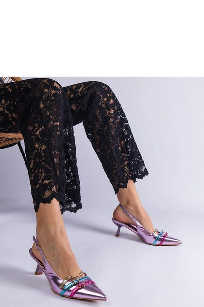 Luxurious Solea Purple Duckbill High Heel Pumps made of eco leather, featuring an open heel design and 7 cm heel height, perfect for summer styling in sizes EU 36-41.