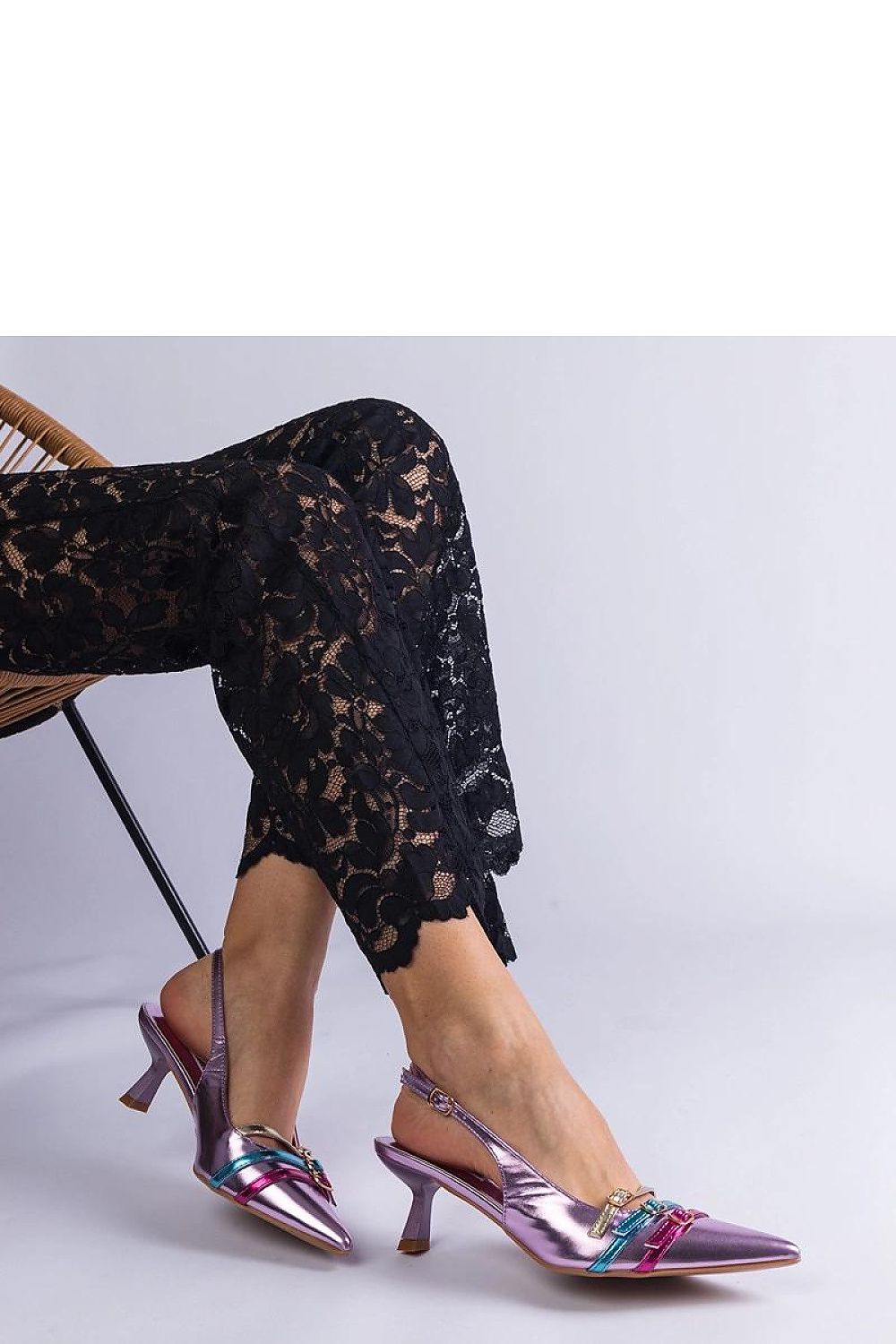 Solea luxury purple duckbill high heel pumps featuring eco leather, 7 cm heels, open heel design, perfect for elegant summer outfits.