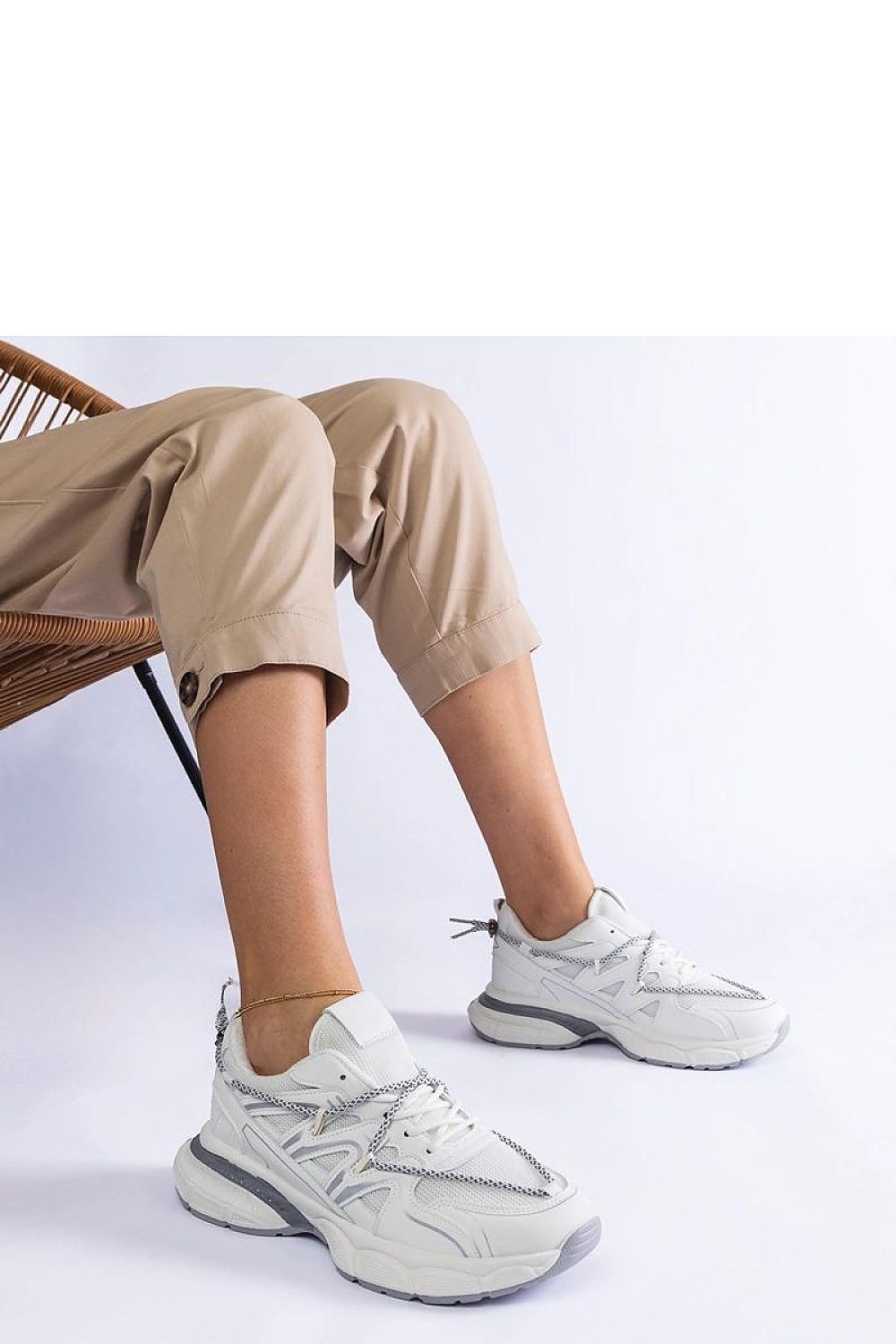 Chic silver sneakers for women by Solea, designed with a massive sole for ultimate comfort, ideal for enhancing any outfit.