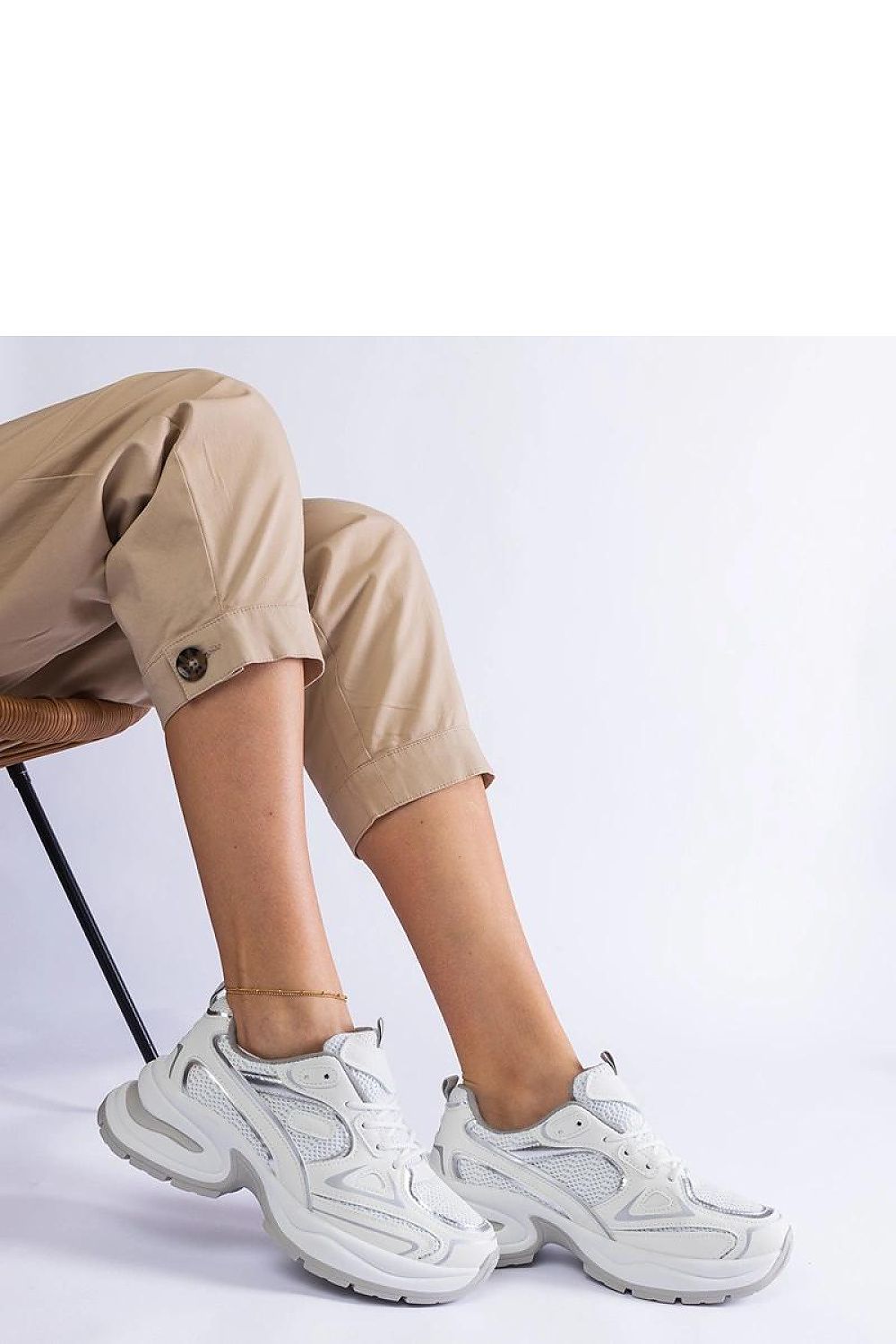 Luxurious Solea white sneakers with a robust chunky sole, designed for ultimate comfort and style in every step.