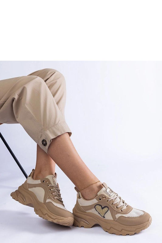 Solea luxury brown eco-leather platform sneakers featuring a charming heart design, perfect for stylish daily wear.