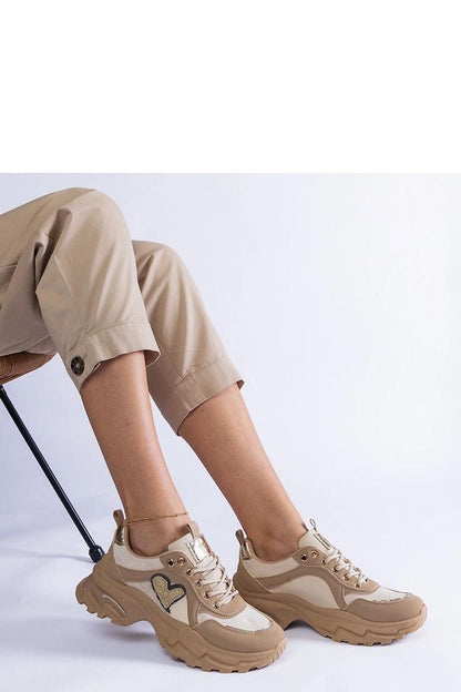 Solea brown eco-leather platform sneakers with a heart design, offering luxury and comfort in sizes EU 36-41 for trendy daily wear.