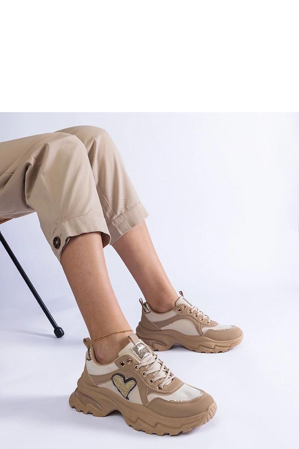 Stylish Solea platform sneakers featuring a charming heart motif, crafted from high-quality eco-leather, perfect for fashionable and comfortable daily attire.