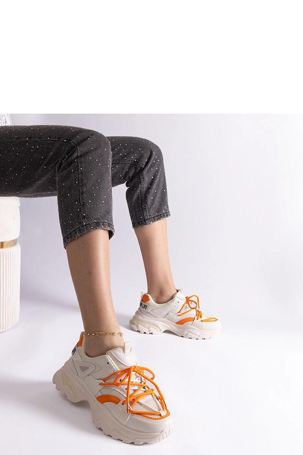 Solea Black and White Sports Sneakers featuring a durable rubber sole, ideal for stability and comfort during athletic activities.