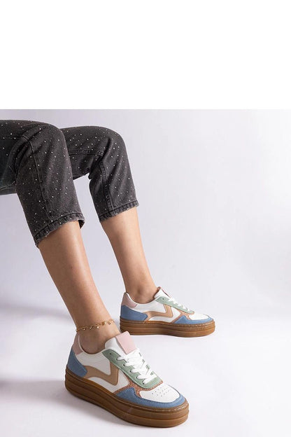 Solea Blue Sneakers showcasing a stylish lace-up design, crafted for comfort and durability with a brown rubber sole, available in EU sizes 36-41.