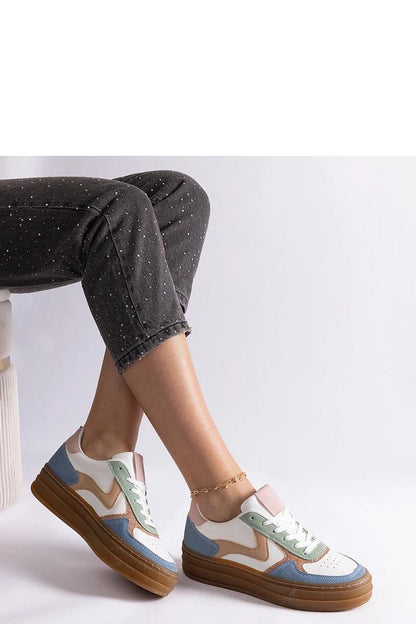 Solea blue sneakers showcasing a luxurious lace-up design, crafted for comfort and style with a durable rubber sole.