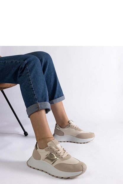 Luxurious beige platform sneakers by Solea showcasing a stylish low cut design for ultimate comfort.