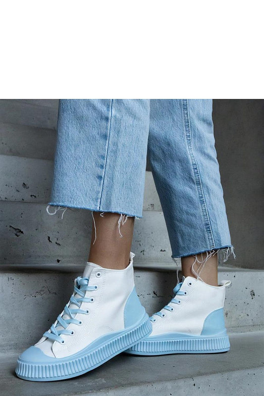 Elegant Solea Terri platform sneakers in stylish white and blue, designed for exceptional comfort and a chic look.